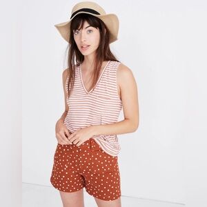 Madewell Whisper Cotton V-Neck Pocket Tank in Greywood Stripe